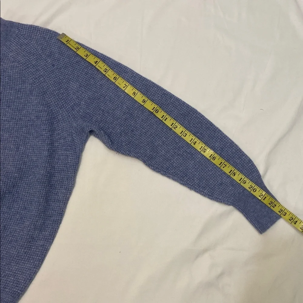 J. Crew Men's Heather Blue,Waffle- Knit,Long Sleeve,Crewneck Sweater. Size-Small